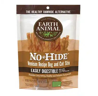 No-hide Easily Digestible Rawhide Alternative Venison Flavor Dog Chews Small - 10-pack