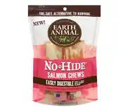 No-hide Easily Digestible Rawhide Alternative Salmon Flavor Dog Chews 4" - 2-pack