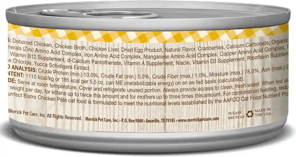 Purrfect Bistro Grain-free Chicken Pate Canned Cat Food 5.5-oz