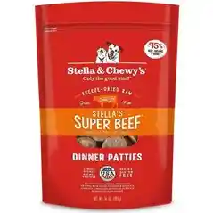 Dinner Patties Stella's Super Beef Grain Free Freeze Dried Raw Dog Food 25-oz