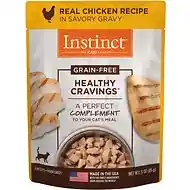 Instinct Healthy Cravings Grain Free Tender Chicken Recipe Meal Topper Pouches For Cats 3-oz
