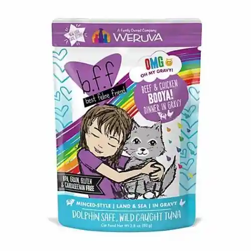 Bff Oh My Gravy Booya Grain Free Beef & Chicken In Gravy Cat Food Pouch 2.8-oz