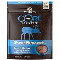Core Natural Grain Free Pure Rewards Beef & Venison Recipe Jerky Bites Dog Treats 4-oz