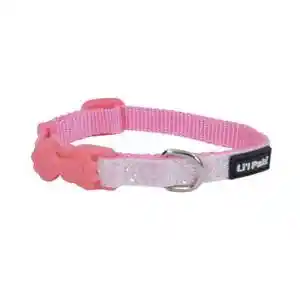 Adjustable Dog Collar With Glitter Overlay, Pink Sparkles, 3/8" X 06"-08"