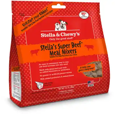 Meal Mixers Freeze Dried Raw Stella's Super Beef Grain Free Dog Food Topper 3.5-oz