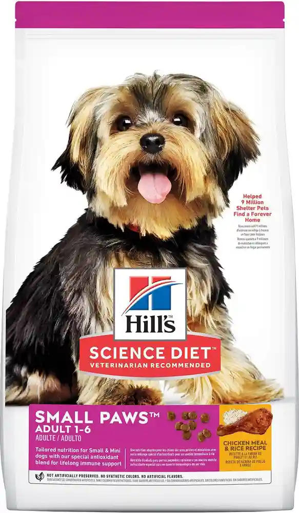 Adult Small Paws Chicken Meal & Rice Recipe Dry Dog Food 15-lb