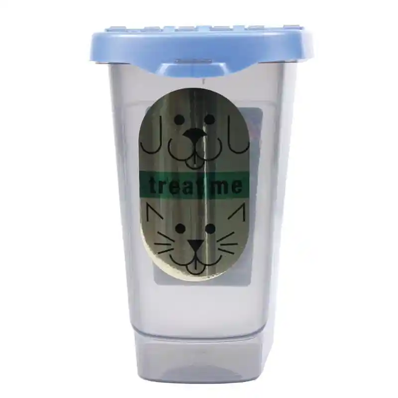 Treat Me Pet Treat Container Blue/smoke 2 Lbs Cap