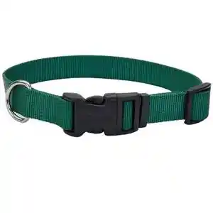Adjustable Dog Collar With Plastic Buckle, Hunter, 3/4" X 14"-20"