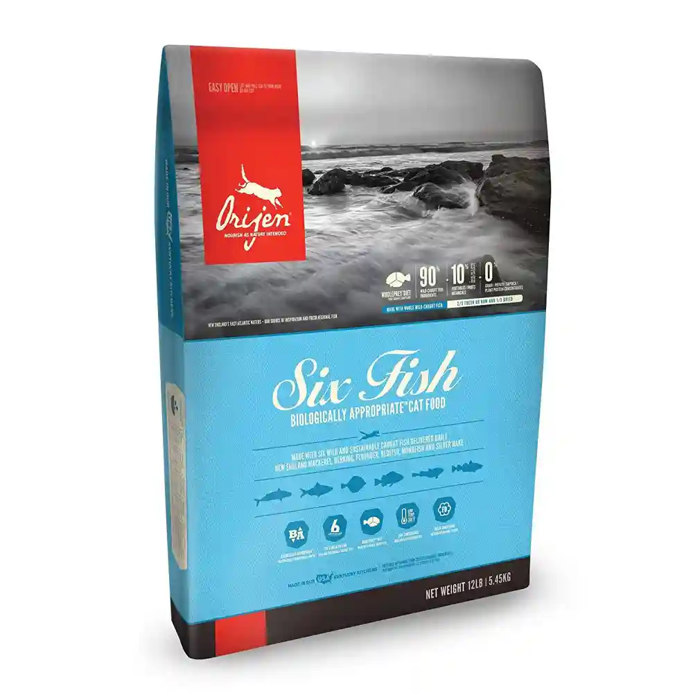 Dry Cat Food, Six Fish, Biologically Appropriate & Grain Free 12-lb