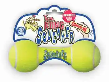 Air Kong Squeaker Dumbbell Medium Yellow