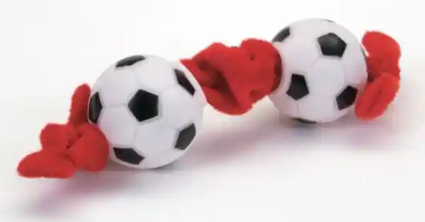 Plush And Vinyl Dog Toy, Soccerball Tug, 8"