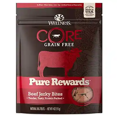 Core Natural Grain Free Pure Rewards Beef Recipe Jerky Bites Dog Treats 4-oz