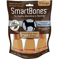 Peanut Butter Large Chew Bones Dog Treats 3-pack
