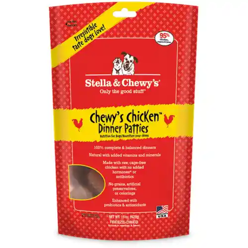 Dinner Patties Chewy's Chicken Grain Free Freeze Dried Raw Dog Food 14-oz
