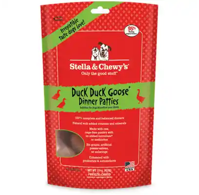 Dinner Patties Duck Goose Grain Free Freeze Dried Raw Dog Food 25-oz