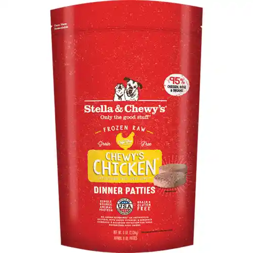 Dinner Patties Chewy's Chicken Frozen Raw Dog Food 6-lb
