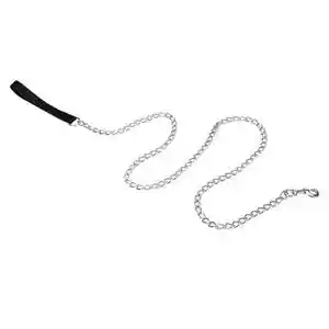 Chain Dog Leash With Nylon Handle, Black, 4.0 Mm X 06'