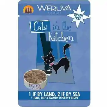 Cats In The Kitchen 1 If By Land 2 If By Sea Pouches Wet Cat Food 3-oz