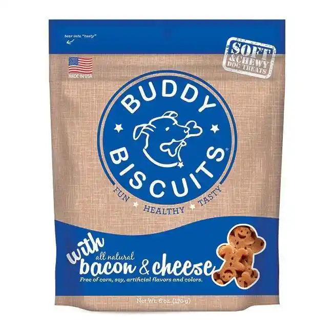Buddy Biscuits Soft & Chewy Bacon & Cheese Dog Treats 6-oz