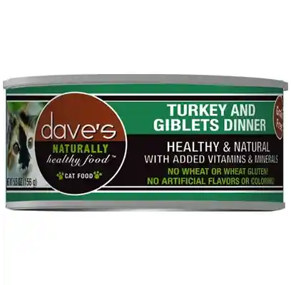 Dave's Naturally Healthy Grain Free Turkey & Giblets Dinner Canned Cat Food 5.5-oz