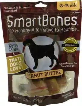 Peanut Butter Large Chew Bones Dog Treats 3-pack