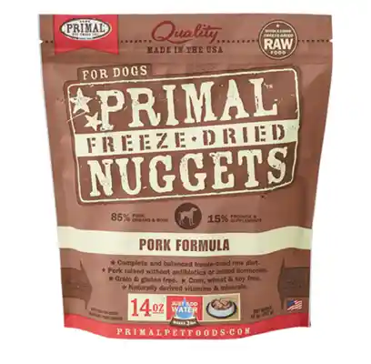 Freeze-dried Nuggets Grain Free Pork Formula Complete Diet Dog Food 14-oz