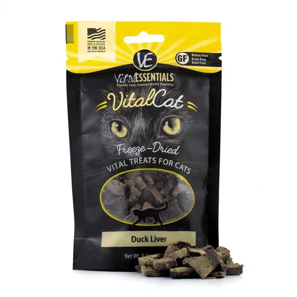 Vital Cat Freeze Dried Grain Free Duck Liver Cat Treats 0.9-oz