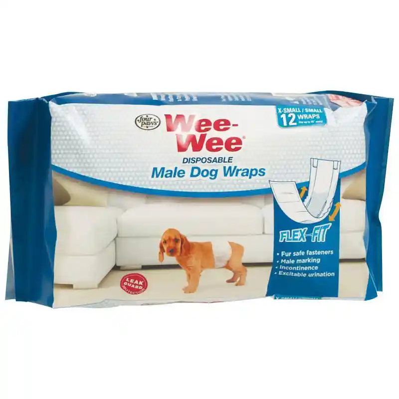 Wee-wee Disposable Male Wraps Xs/small/12ct;