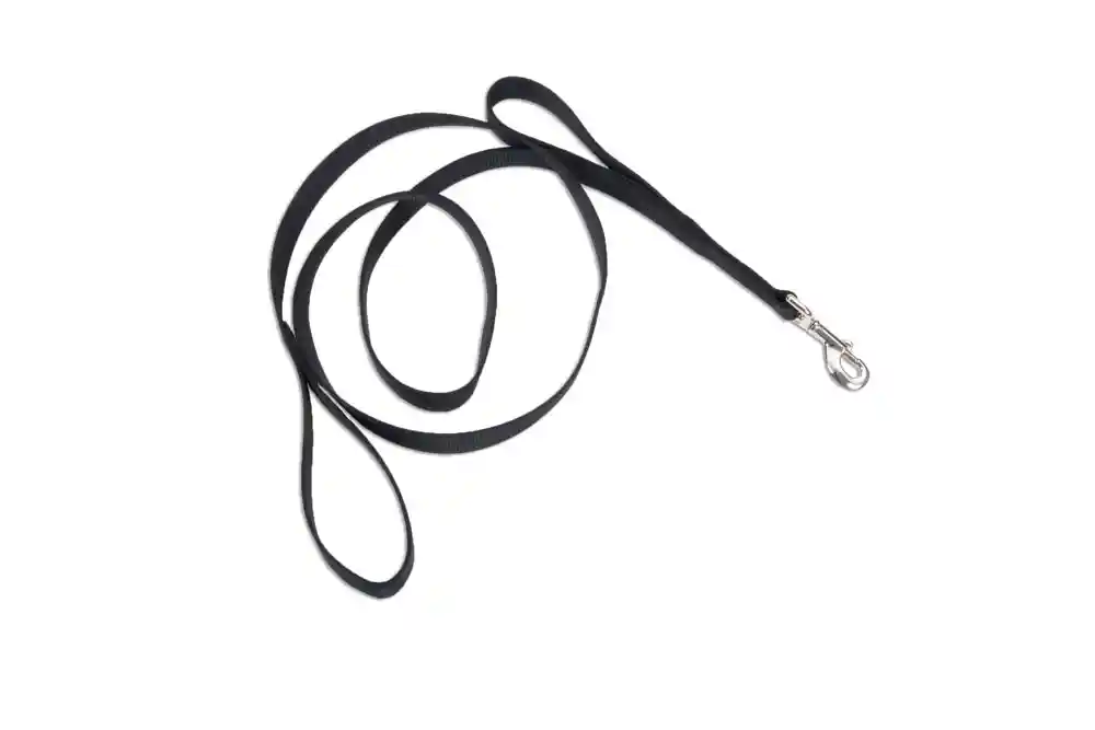Double Handle Dog Leash, Black, 1" X 06'