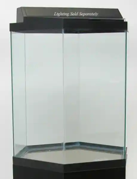 35 Gallon Black Trim Hex Aquarium 23"x20"x24"