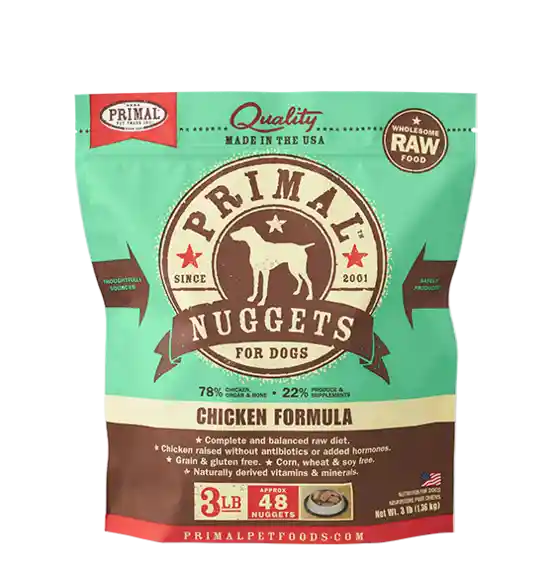 Raw Frozen Canine Chicken Formula Nuggets Dog Food 3-lb
