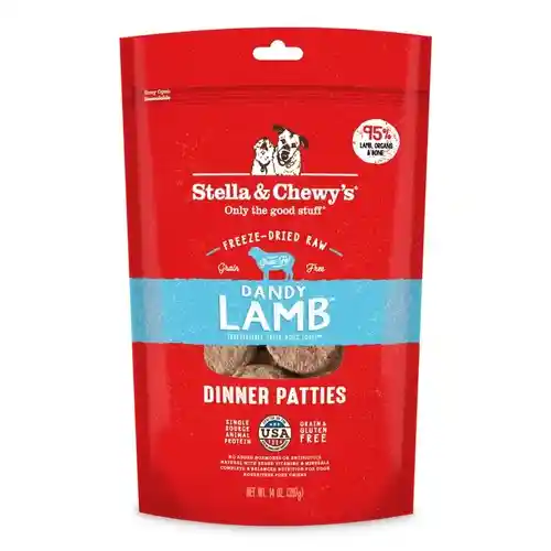 Dinner Patties Dandy Lamb Grain Free Freeze Dried Raw Dog Food 5.5-oz