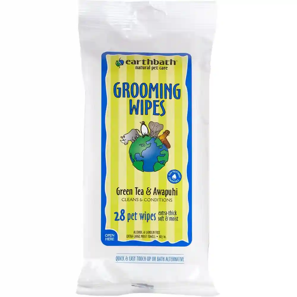 Green Tea & Awapuhi Grooming Wipes, 28 Ct