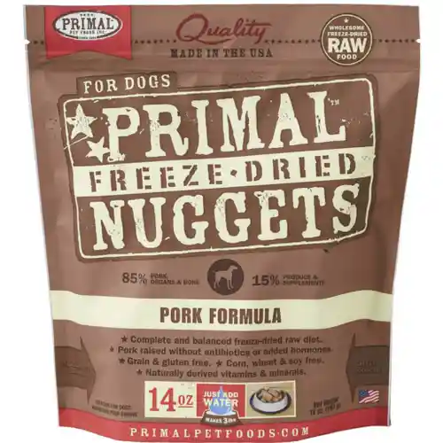 Freeze-dried Nuggets Grain Free Pork Formula Complete Diet Dog Food 14-oz