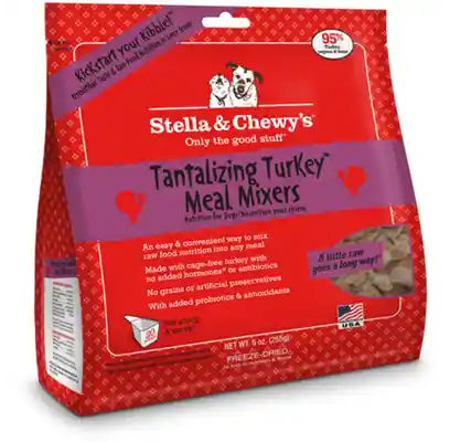 Meal Mixers Freeze Dried Raw Tantalizing Turkey Grain Free Dog Food Topper 18-oz