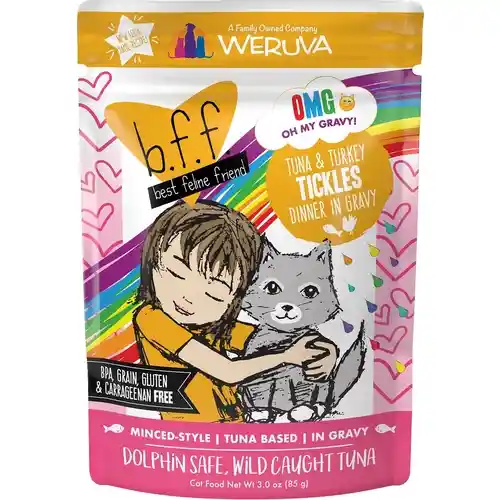 Bff Tuna & Turkey Tickles Recipe Pouches Wet Cat Food 3-oz