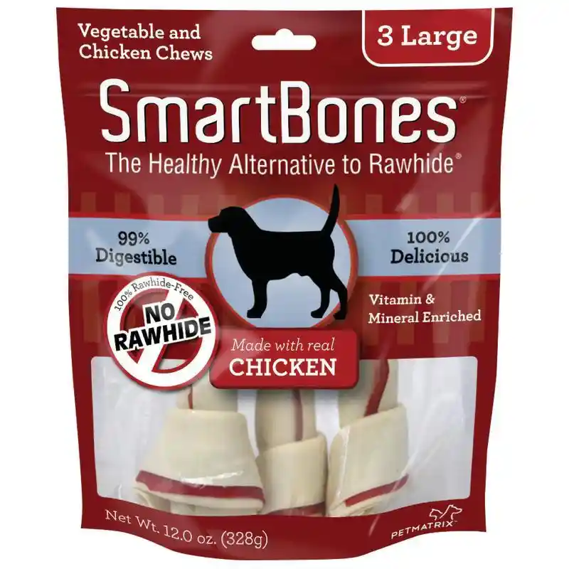 Chicken Large Chew Bones Dog Treats 3-pack