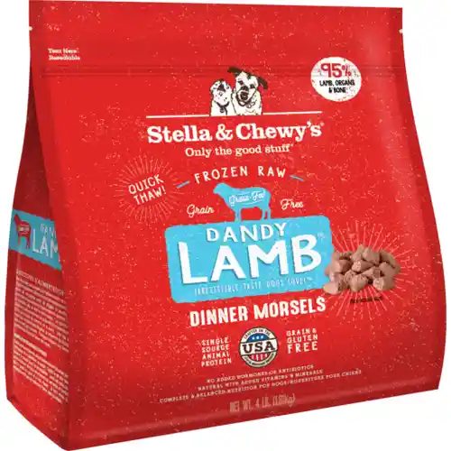 Dinner Morsels Dandy Lamb Frozen Raw Dog Food 4-lb