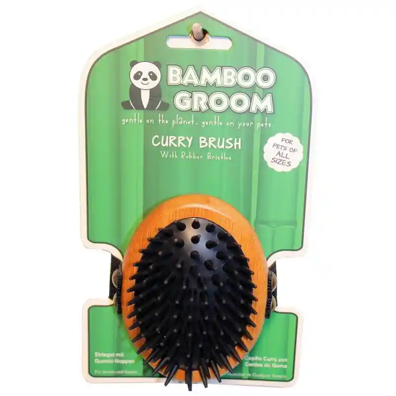 Bamboo Curry Brush With Rubber Bristles Bamboo
