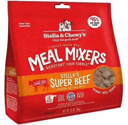 Meal Mixers Freeze Dried Raw Stella's Super Beef Grain Free Dog Food Topper 3.5-oz