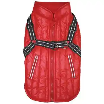 Fashion Pet Coat Harness Red Small