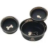 Ritz Copper Rim Dog Dish Black 7 Inch