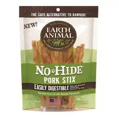 No-hide Easily Digestible Rawhide Alternative Pork Flavor Dog Chews Small - 10-pack