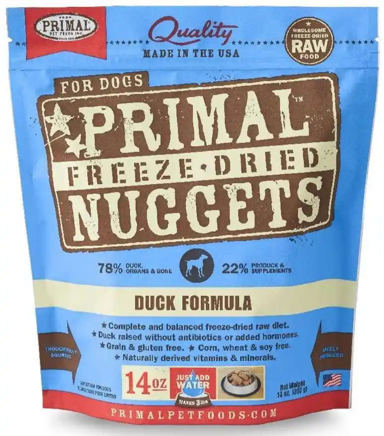 Freeze Dried Nuggets Grain Free Duck Formula Dog Food 14-oz