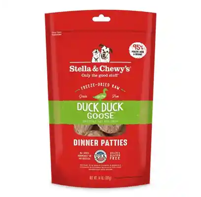 Dinner Patties Duck Goose Grain Free Freeze Dried Raw Dog Food 25-oz