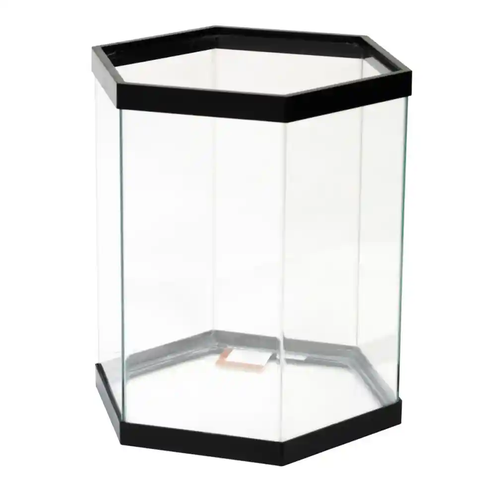 20 Gallon Black Trim Hex Aquarium 18"x16"x20"