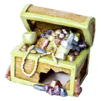 Tetra Glofish Treasure Chest Ornament Small