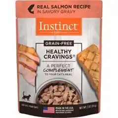 Instinct Healthy Cravings Grain Free Tender Salmon Recipe Meal Topper Pouches For Cats 3-oz