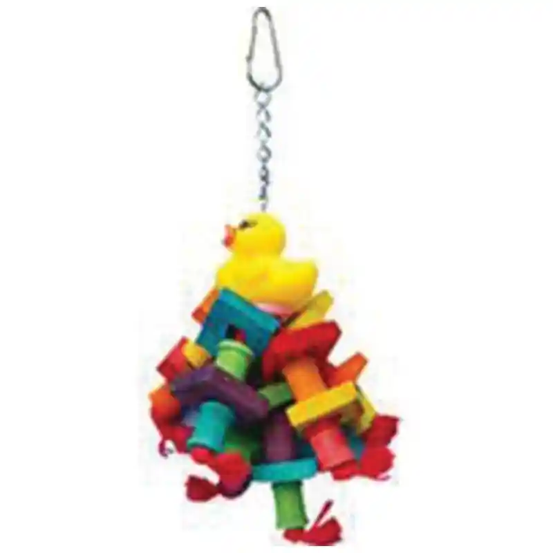 Happy Beaks Rubber Duck Monster Bird Toy Assorted 9.5 X 2 Inch;