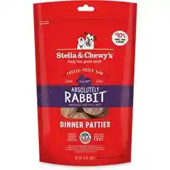 Dinner Patties Absolutely Rabbit Grain Free Freeze Dried Raw Dog Food 14-oz